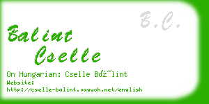 balint cselle business card